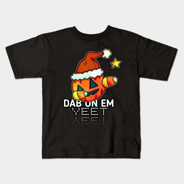 Jack O Lantern Yeet Dab Christmas Kids T-Shirt by MaystarUniverse